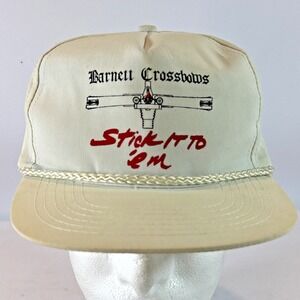 Vintage Barnett Crossbows Hat Cap Trucker Snap Back Rope Brim Graphic